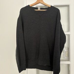 Black Crew Neck Sweater with Textured Knit